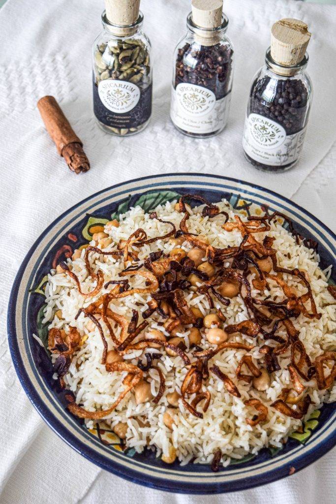 arroz con especias y garbanzos