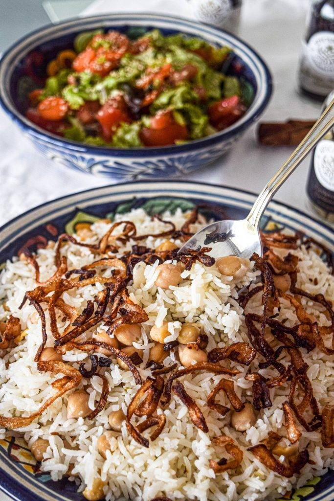 arroz con especias y garbanzos