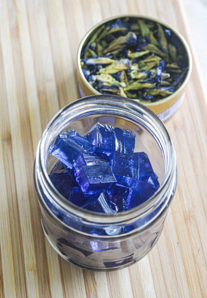 gelatina de flor de clitoria