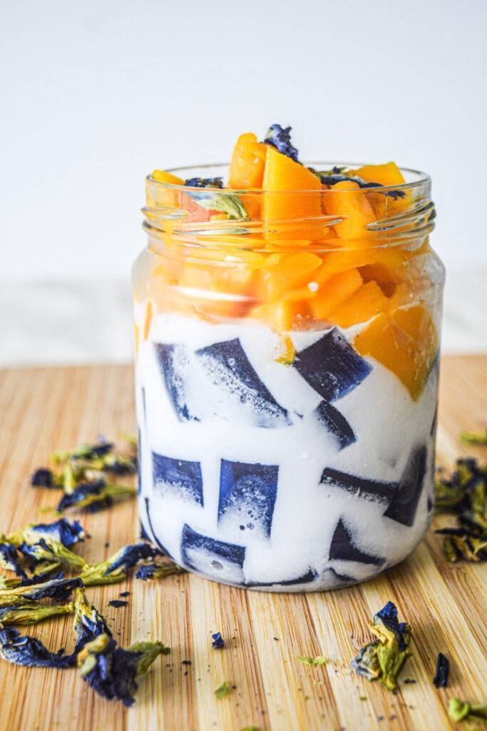 gelatina de flor de clitoria